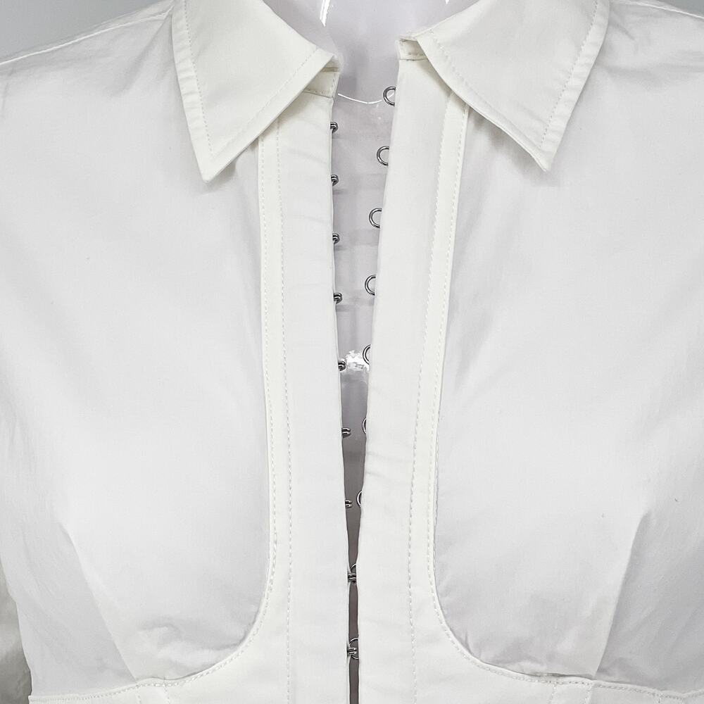 Dion Lee White Under Corset Shirt Structured Tailored Top Size AU 8 / US 4 - Picture 3 of 8